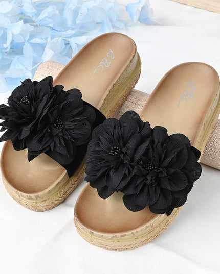 Papuci Casual De Dama din piele intoarsa ecologica, PD1089 - Negru