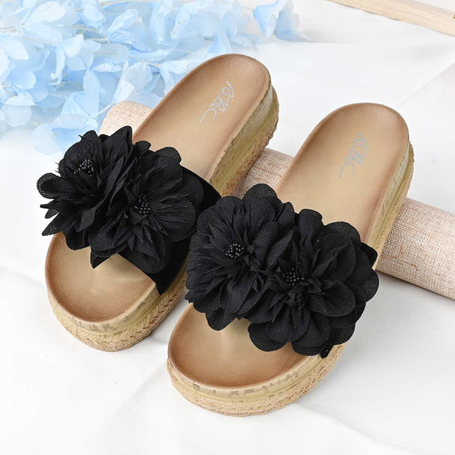 Papuci Casual De Dama din piele intoarsa ecologica, PD1089 - Negru