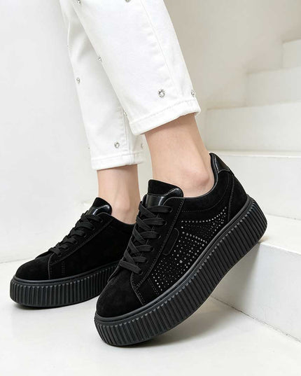 Pantofi Sport De Dama,Din Piele ecologica intoarsa,D1513,Negru