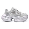 Pantofi sport De dama,Din material Textil intoarsa,D1382,Silver