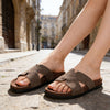 Papuci Casual De Dama,Din Piele Naturala,PD1104,Maro