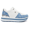 Pantofi sport De dama,cu insertii de plasa,1266,Alb cu Albastru