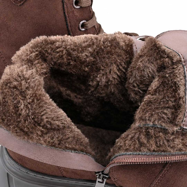 Ghete de damă, din piele ecologică ,cu interior imblanit,GD1136,Maro