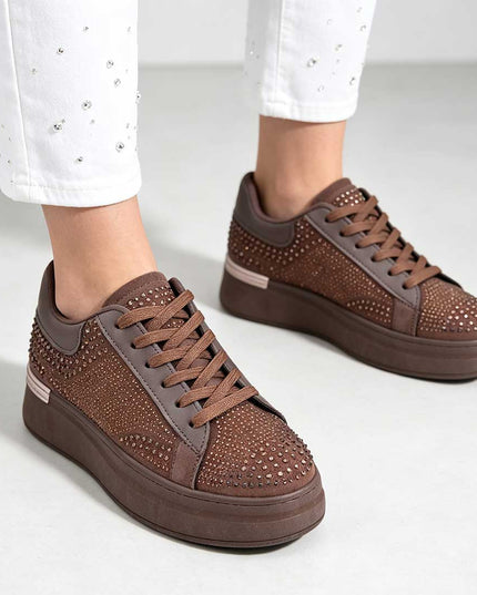 Pantofi Sport De Dama,Din Piele ecologica intoarsa,D1514.Maro