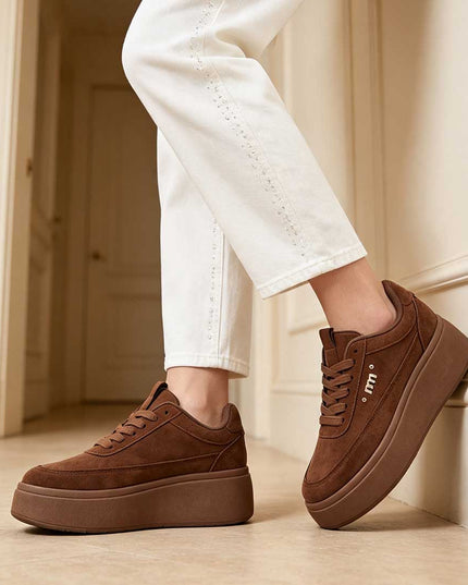 Pantofi Sport De Dama,Din Piele ecologica intoarsa,D1509,Maro