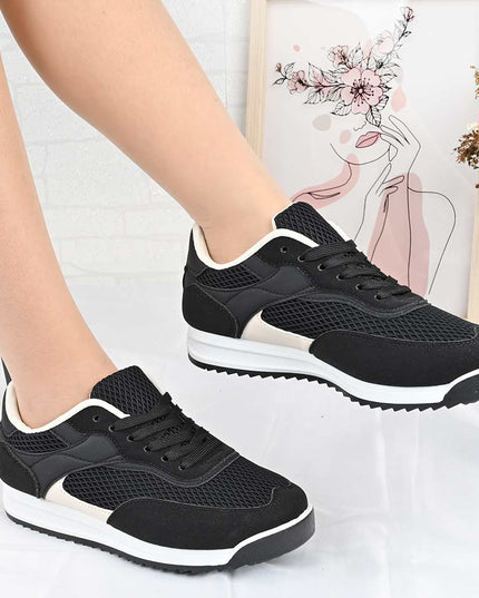 Pantofi Sport De Dama din material textil, D1495 - Negru