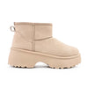 Cizme de dama,tip Ugg,Din piele ecologica intoarsa,imblanite,CD1052,Bej