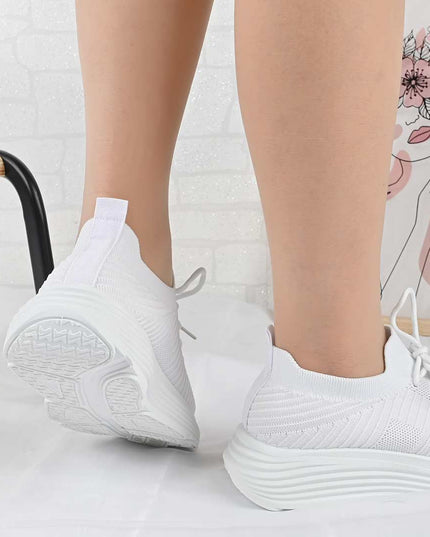 Pantofi Sport De Dama din material textil, D1491 - Alb