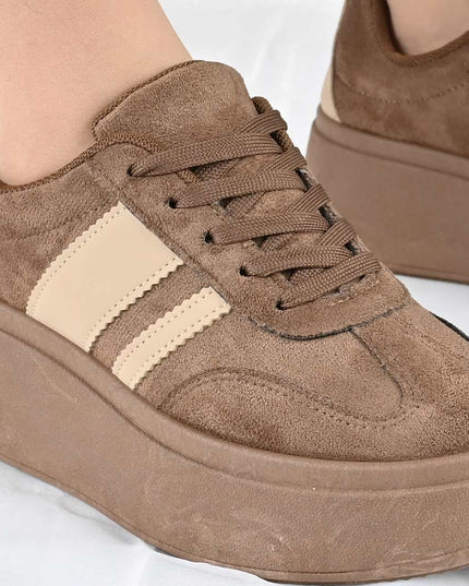 Pantofi Sport De Dama din Piele ecologica, D1482 - Maro