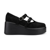 Pantofi casual de dama,Din piele ecologica intoarsa,Cu Platforma,P1282,Negru