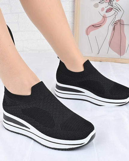 Pantofi Sport De Dama din material textil, D1492 - Negru
