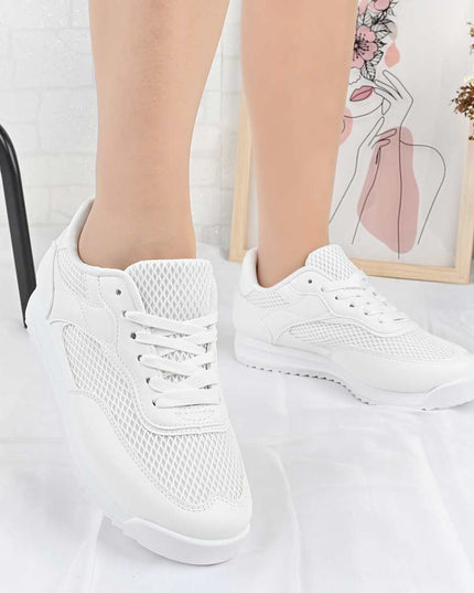 Pantofi Sport De Dama din material textil, D1495 - Alb