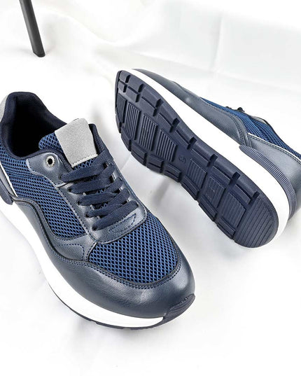 Pantofi sport de barbati,cu inseretii din plasa,B4054,Albastru Inchis OEM