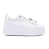 Pantofi sport de dama,Din Piele ecologica,Cu pietre,D1374,Alb cu Silver