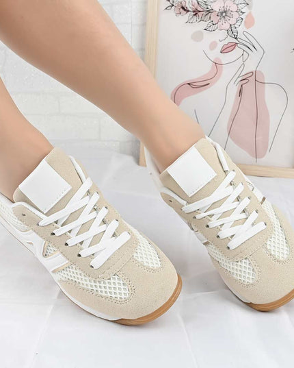Pantofi Sport De Dama din material textil, D1497 - Bej