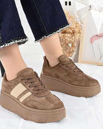 Pantofi Sport De Dama din Piele ecologica, D1482 - Maro