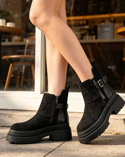 Ghete de dama,Din piele ecologica cu interior imblanit,GD1125,Negru
