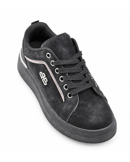 Pantofi Sport De Dama,Din Piele ecologica intoarsa,D1516,Negru