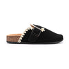 Papuci Casual De Dama,Din piele intoarsa ecologica,SA49,Negru