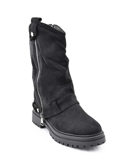 Ghete de dama,Din piele ecologica cu interior imblanit,GD1128,Negru
