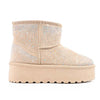 Cizme de dama,tip Ugg,Din piele ecologica intoarsa,imblanite,CD1051,Bej