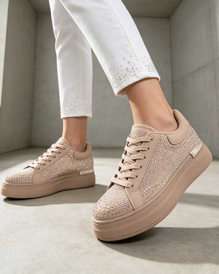 Pantofi Sport De Dama,Din Piele ecologica intoarsa,D1514.Bej
