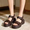 Sandale de Dama,Cu platforma,Din Piele Ecologica,SA130,Maro