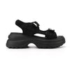 Sandale de dama,Cu platforma,Din Material Textil,SA69,Negru