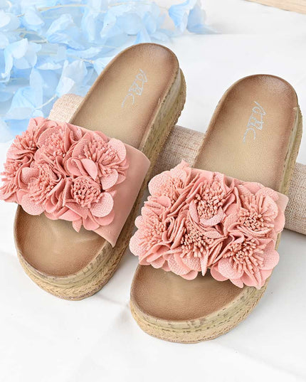 Papuci Casual De Dama din piele intoarsa ecologica, PD1088 - Roz