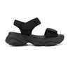 Sandale de dama,Cu platforma,Din Material Textil,SA61,Negru