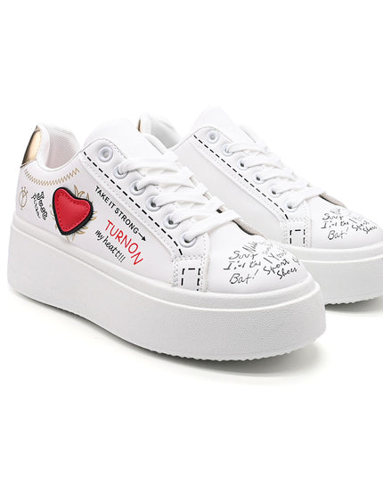 Pantofi sport de dama,Cu Piele ecologica,D1362, Alb