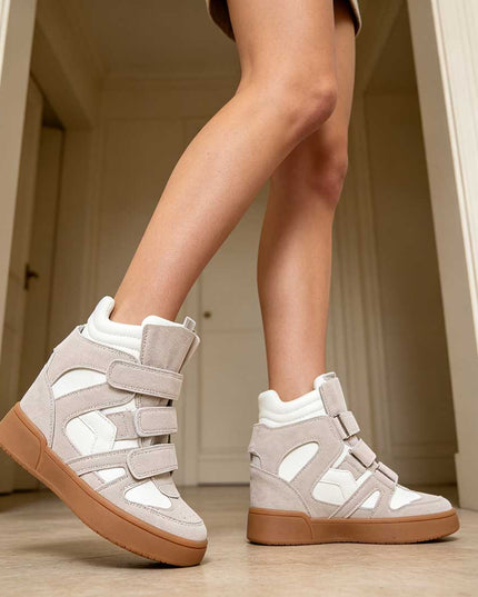 Pantofi Sport De Dama,Cu platforma,Din Piele ecologica intoarsa,D1512,Alb
