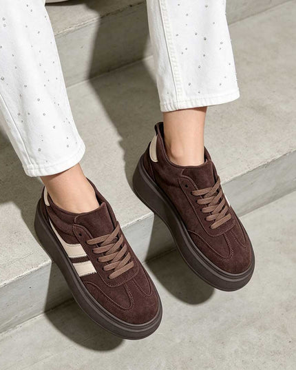 Pantofi Sport De Dama,Din Piele ecologica intoarsa,D1510,Maro