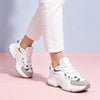 Pantofi Sport De Dama,cu insertii de plasa,D1388,Alb cu Roz
