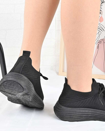 Pantofi Sport De Dama din material textil, D1491 - Negru