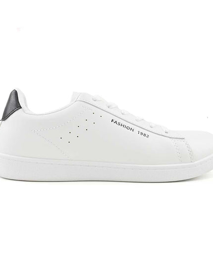 Pantofi sport de barbati piele ecologica, B4040 - Alb cu Negru