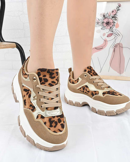 Pantofi Sport De Dama din Piele ecologica, D1499 - Leopard