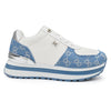Pantofi sport De dama,din Piele ecologica,1264,Alb cu Albastru