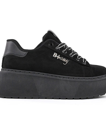 Pantofi Sport De Dama din Piele Ecologica, cu Platforma, D1449 - Negru