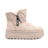 Cizme de dama,tip Ugg,Din piele ecologica intoarsa,imblanite,CD1038,Kaki