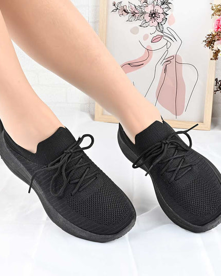 Pantofi Sport De Dama din material textil, D1491 - Negru