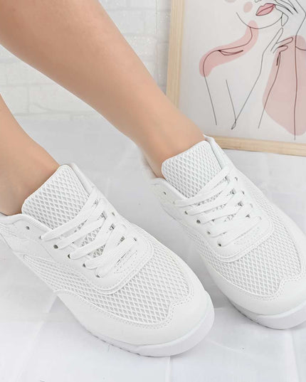 Pantofi Sport De Dama din material textil, D1495 - Alb