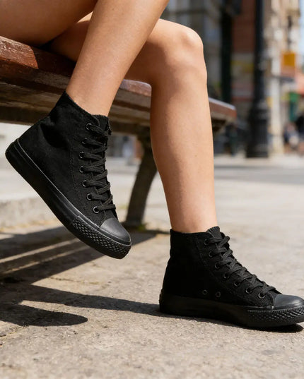 Tenisi inalti de dama,Cu talpa joasa,TD1271,Negru OEM