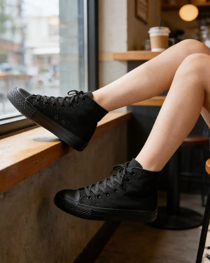 Tenisi inalti de dama,Cu talpa joasa,TD1271,Negru OEM