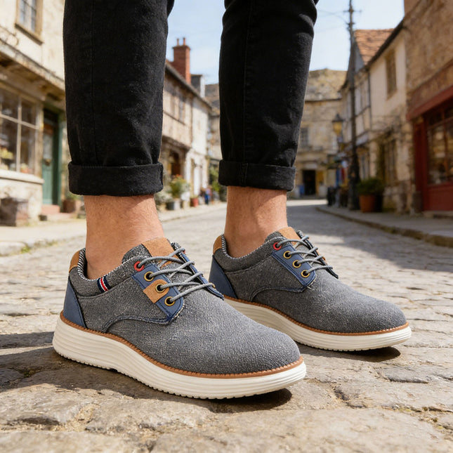 Pantofi casual de barbati,Din material denim,1298,Albastru