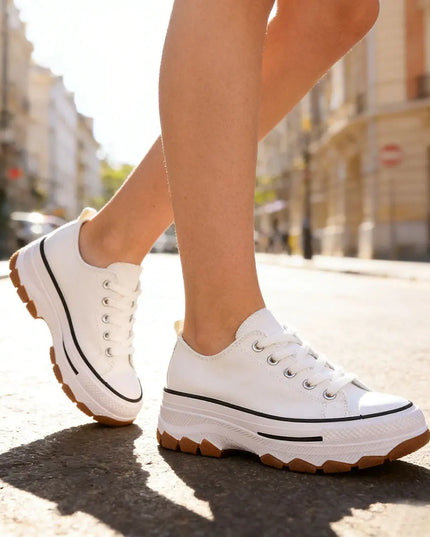 Tenisi de dama,Cu talpa flatform,TD1274, Alb OEM