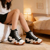 Tenisi inalti de dama, cu talpa flatform,1269,Negru