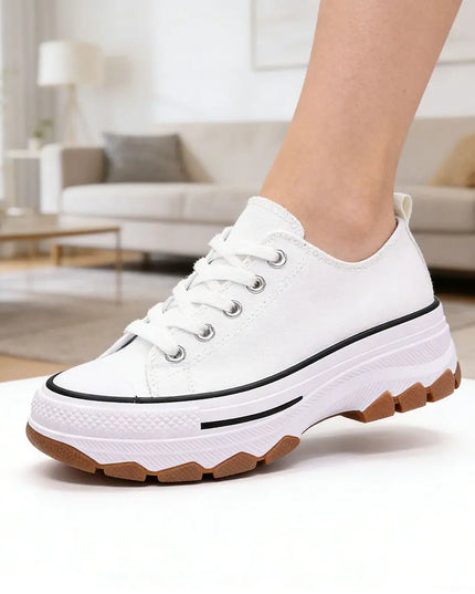 Tenisi de dama,Cu talpa flatform,TD1274, Alb OEM