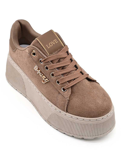 Pantofi Sport De Dama,Din Piele Ecologica,Cu Platforma,D1449,Maro