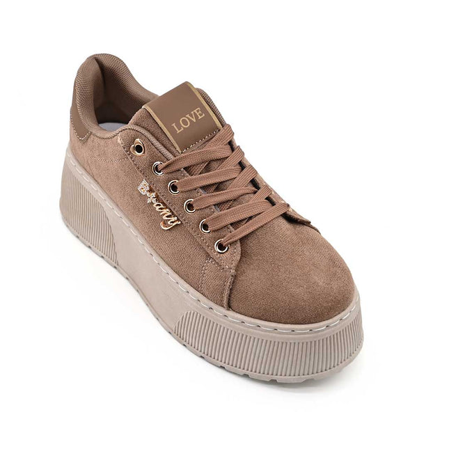 Pantofi Sport De Dama,Din Piele Ecologica,Cu Platforma,D1449,Maro